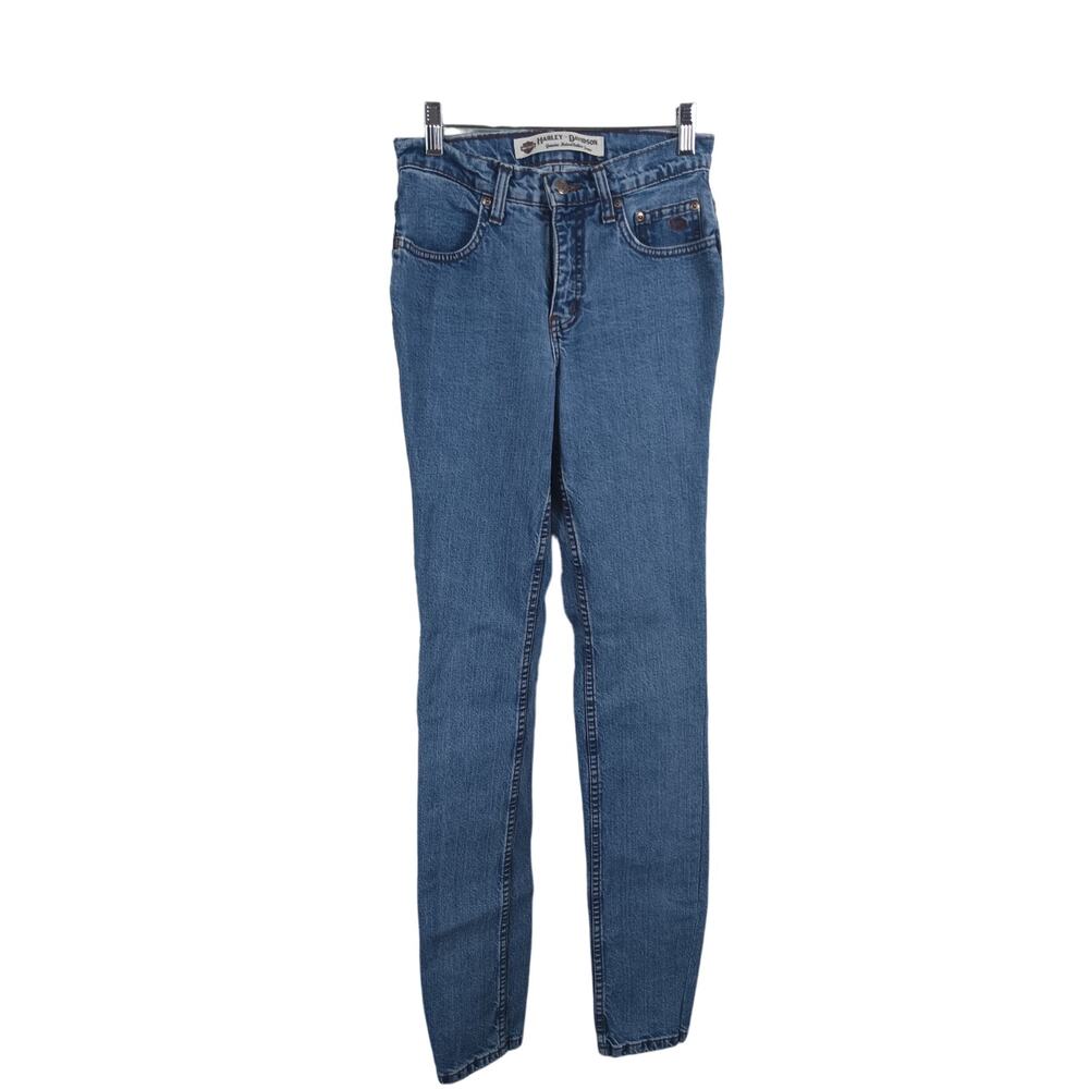 Harley Davidson Women's Size 24x31 Classic Straight Leg Cotton Blend Denim Jeans